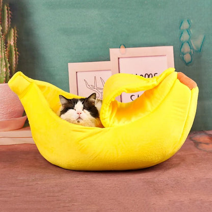 Panier chat - Fini les poils dispersés - BANANACHAT™ - Panier chat en forme de banane - CHATS