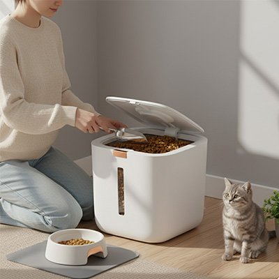 Boite à croquettes pour Chat