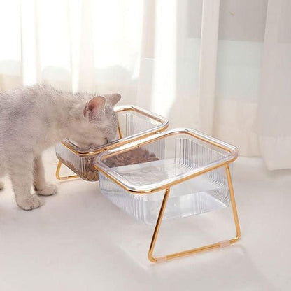 Gamelle chat surélevée - TRANSPARENTPOURCHAT™ - CHATS