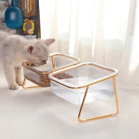 Gamelle chat surélevée - TRANSPARENTPOURCHAT™ - CHATS