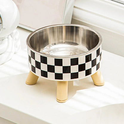 Gamelle pour chat - BOLNOIRETBLANCPOURCHAT™ - CHATS - À carreaux