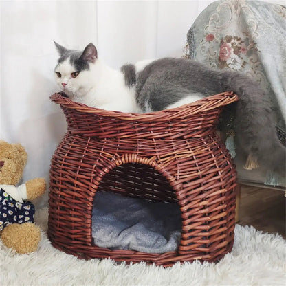 Panier chat osier - CHATSURDEUXNIVEAUX™ - CHATS