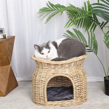 Panier chat osier - CHATSURDEUXNIVEAUX™ - CHATS