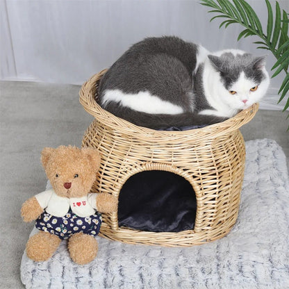 Panier chat osier - CHATSURDEUXNIVEAUX™ - CHATS