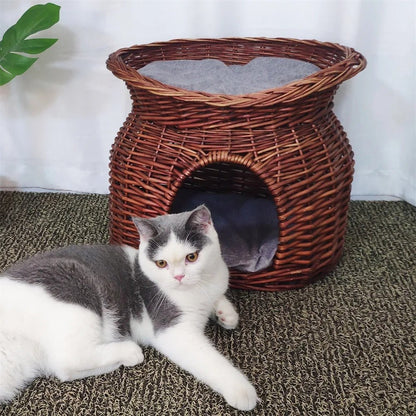 Panier chat osier - CHATSURDEUXNIVEAUX™ - CHATS