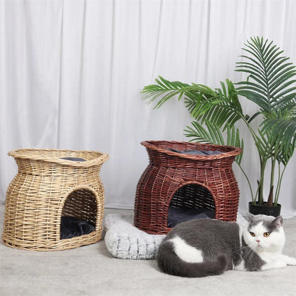 Panier chat osier - CHATSURDEUXNIVEAUX™ - CHATS