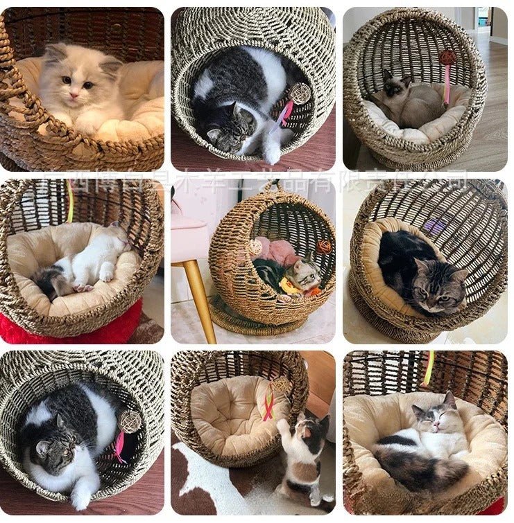 Panier en osier pour chat - NIDETEPOURCHAT™ - CHATS